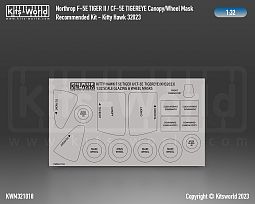 Kitsworld Kitsworld 1:32 Northrop F-5E Tiger II CF-5E TigerEye Canopy/Wheel Paint Masks 